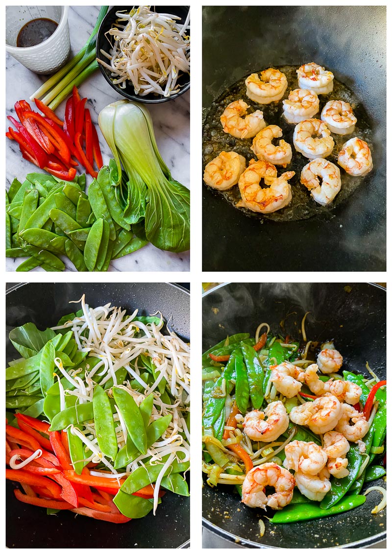 shrimp stir fry process images