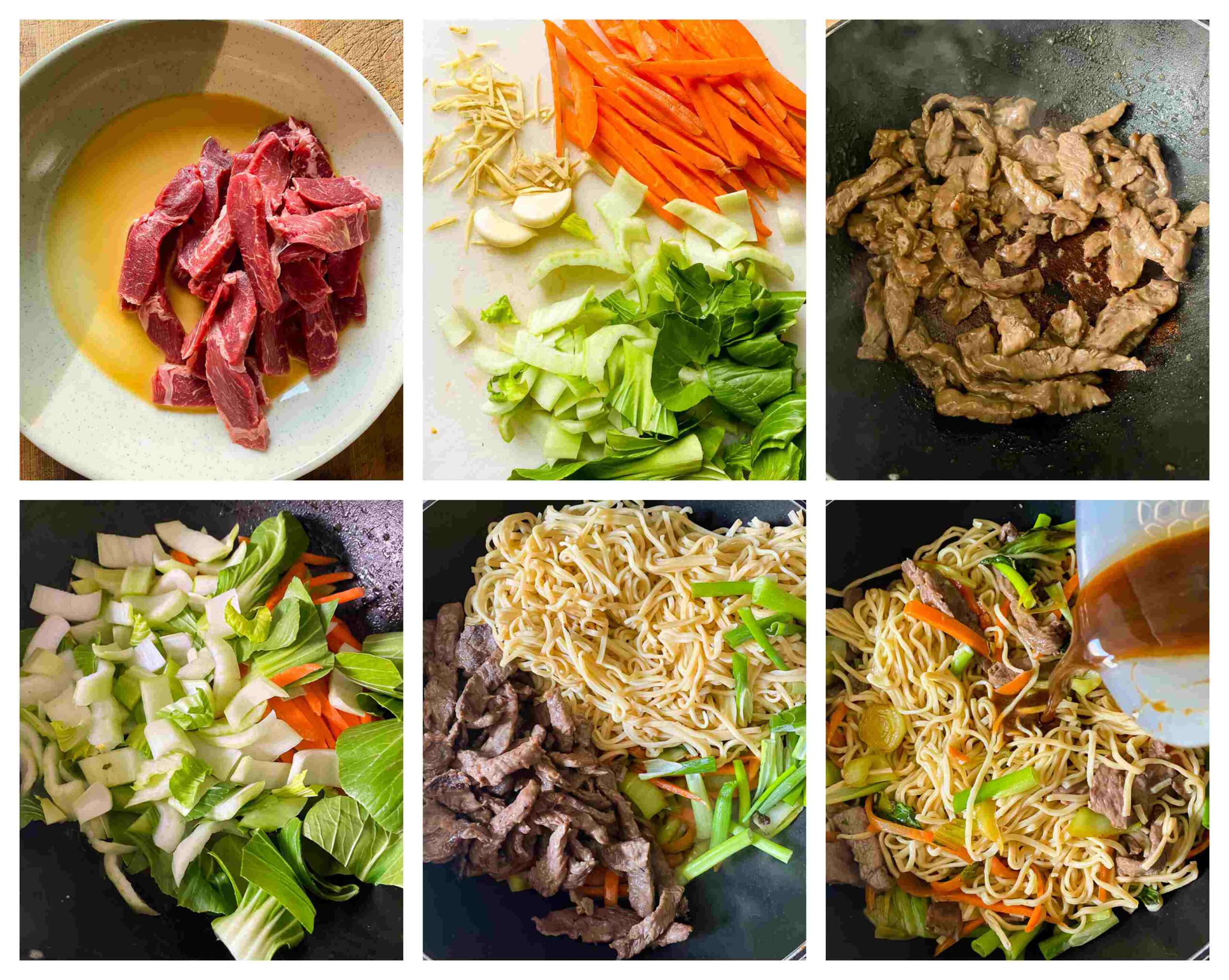 beef chow mein process images