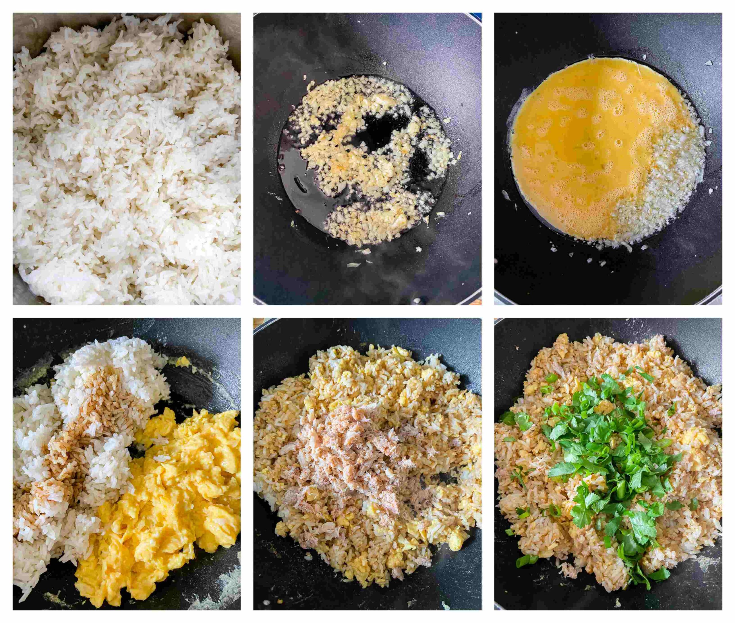 crab fried rice process images