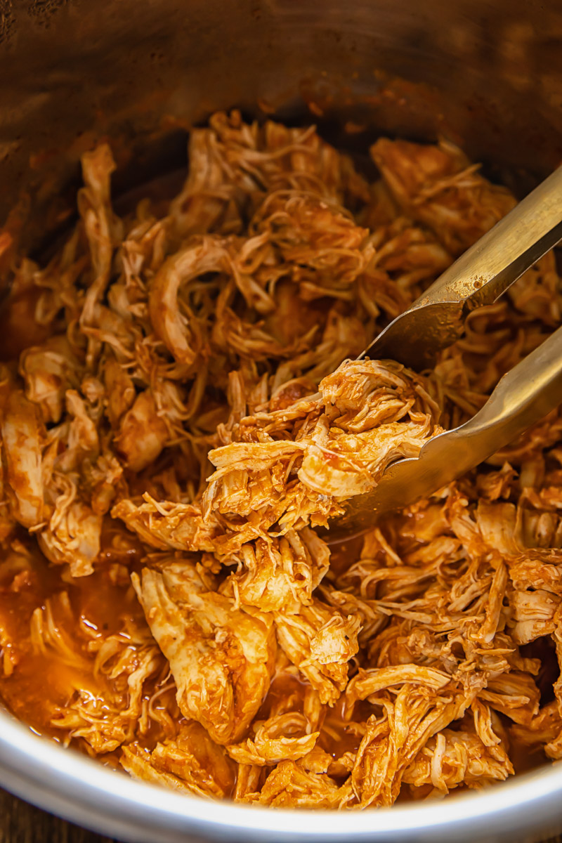 Instant Pot shredded chicken in a sauce