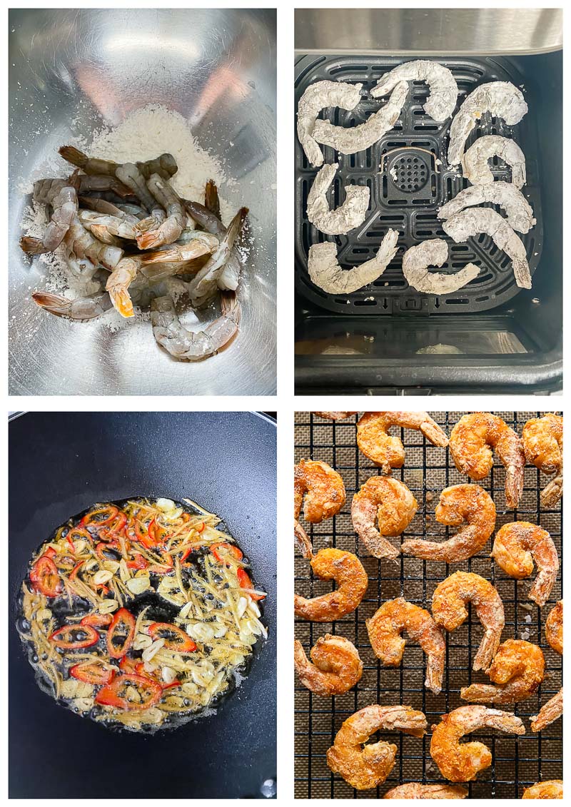 salt and pepper shrimp process images
