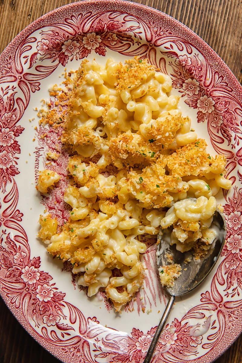 mac and cheese on a platter