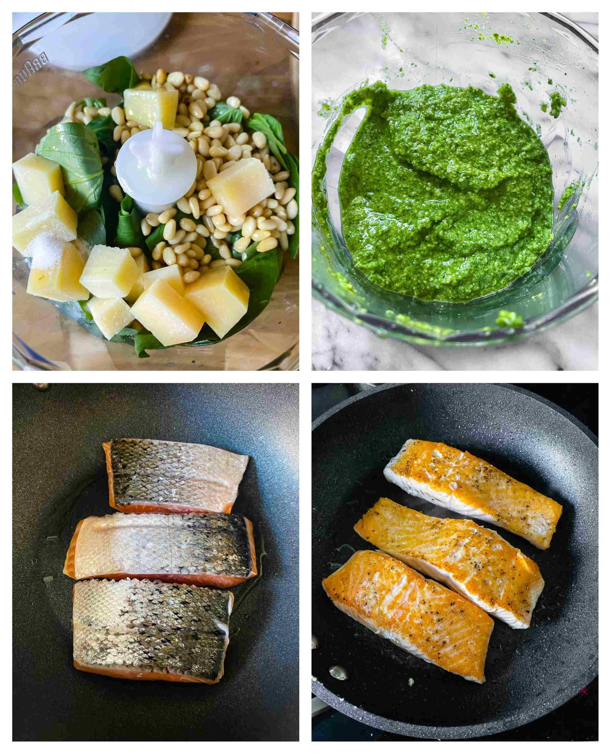 pesto salmon recipe process images