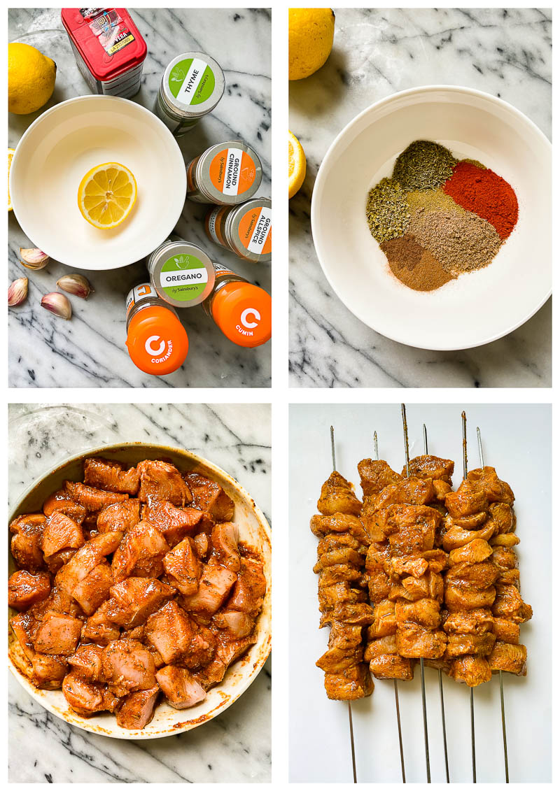 chicken kebab process images