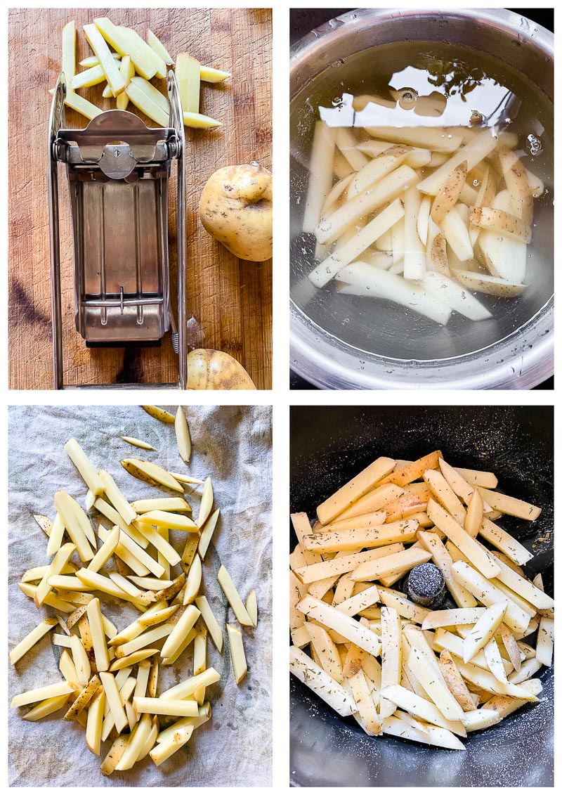 air fryer fries recipe process images