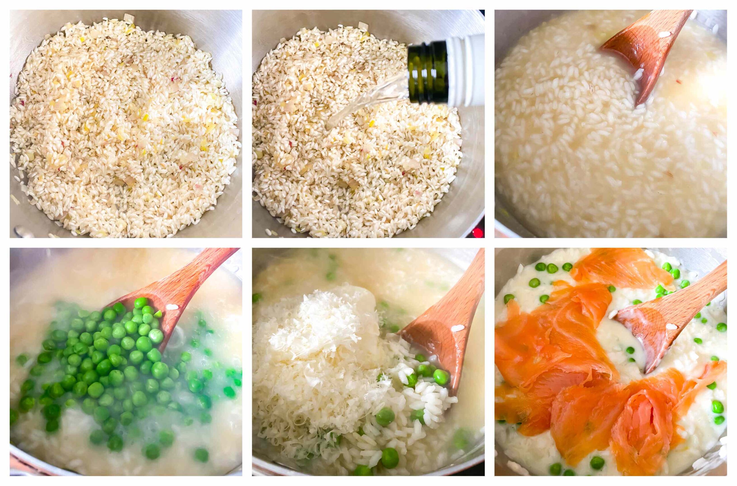 salmon risotto process images