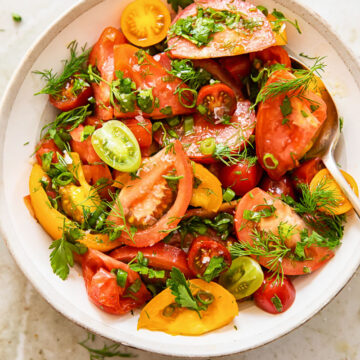 tomato salad with herbs in a bowl