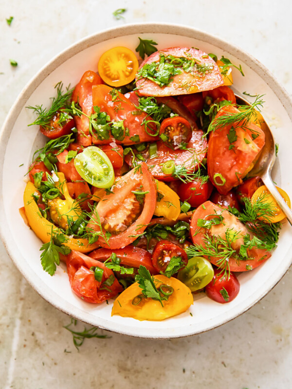 tomato salad with herbs in a bowl