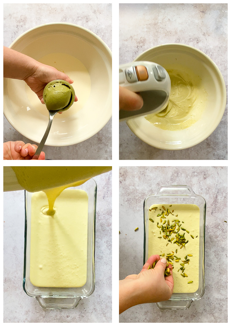 pistachio ice cream process images