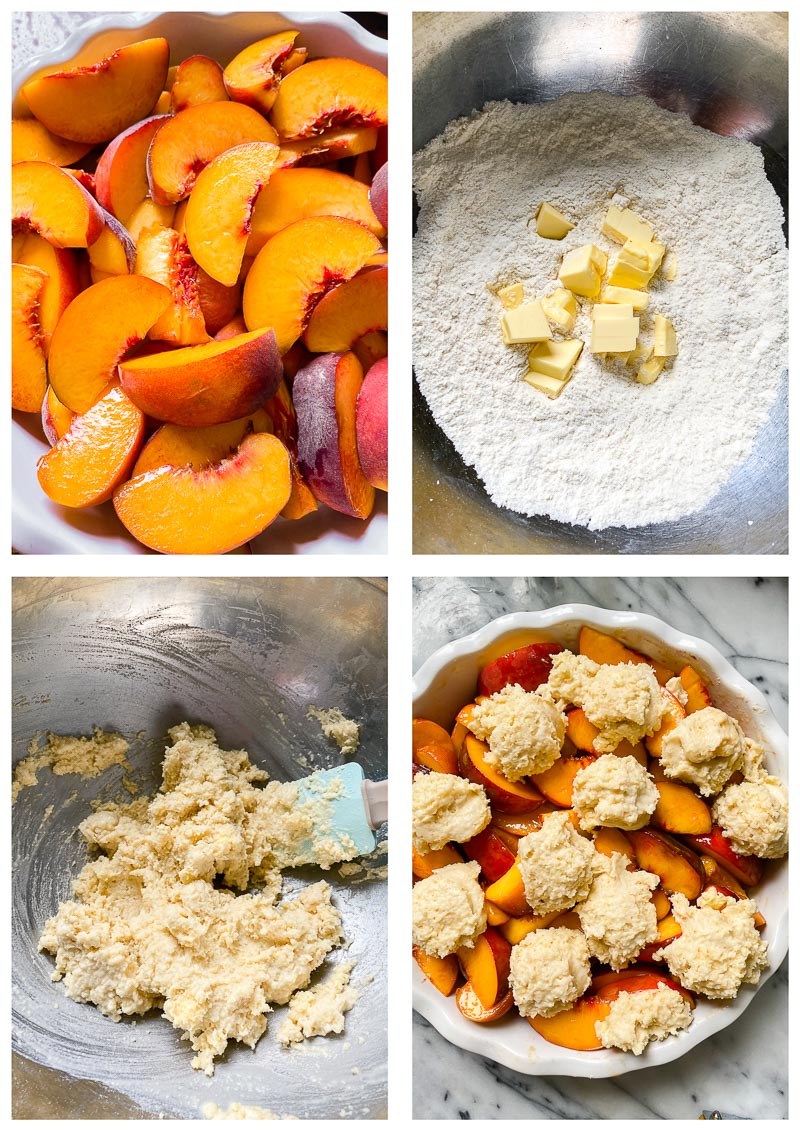 peach cobbler recipe process images