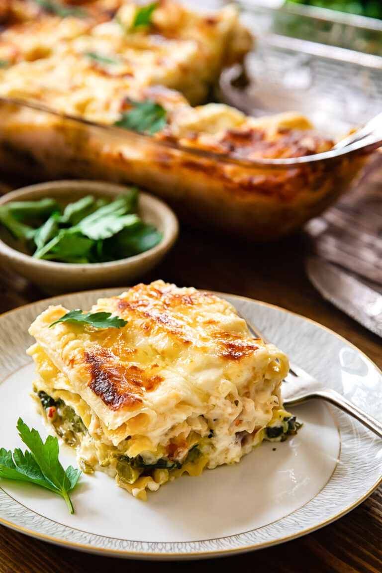 White Chicken Lasagna with Winter Greens - Vikalinka