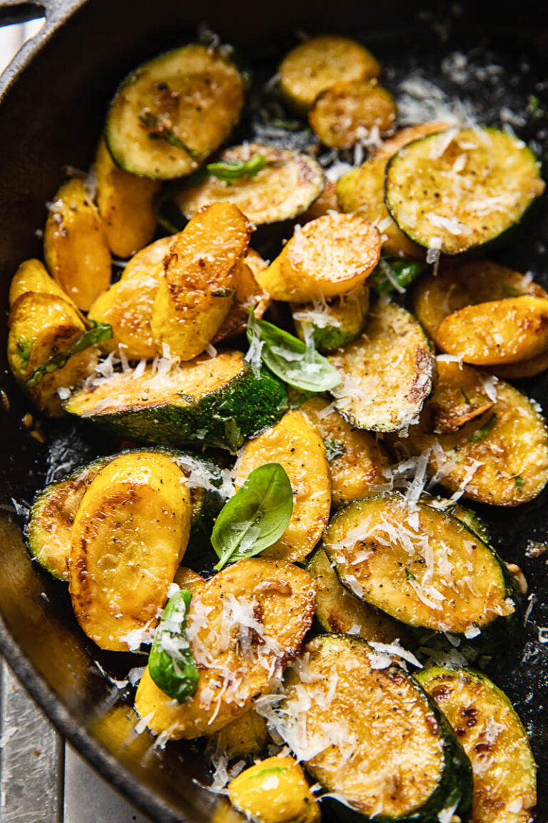 Pan Fried Zucchini with Basil and Pecorino - Vikalinka