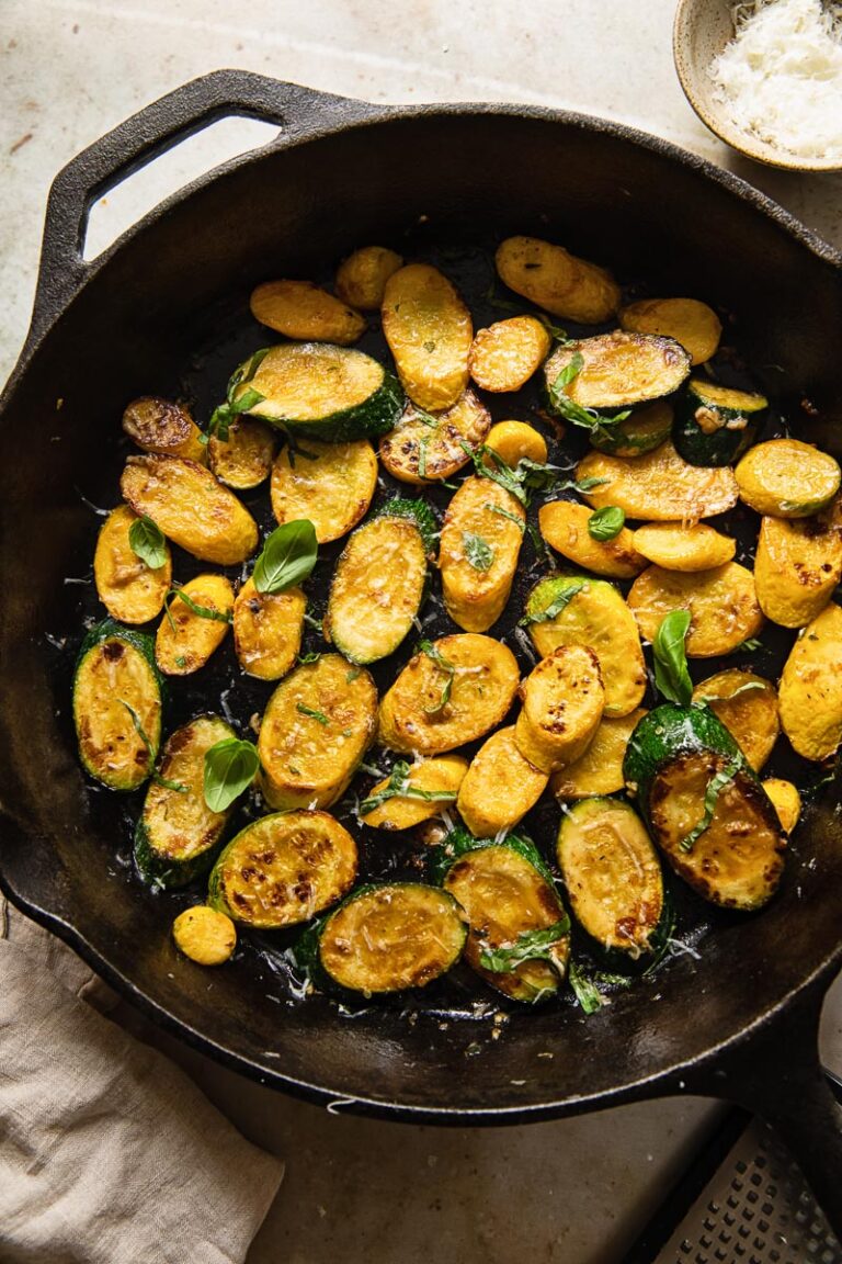 Pan Fried Zucchini with Basil and Pecorino Vikalinka