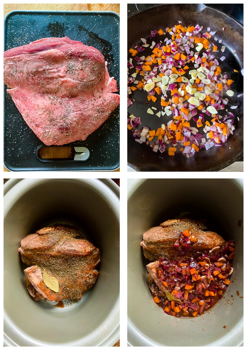 slow cooker lamb recipe process images