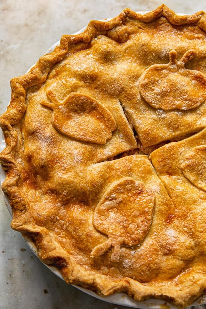 Top down of an apple pie