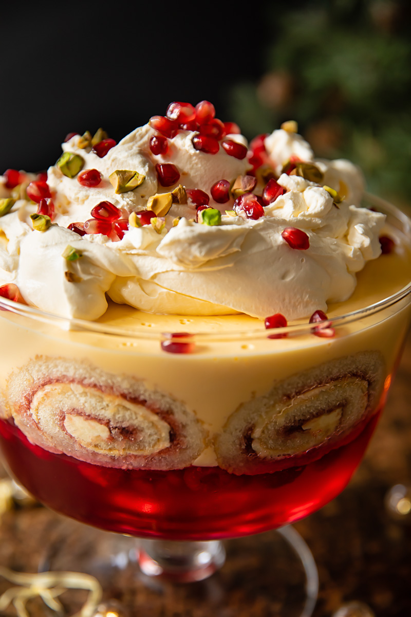 berry trifle close up