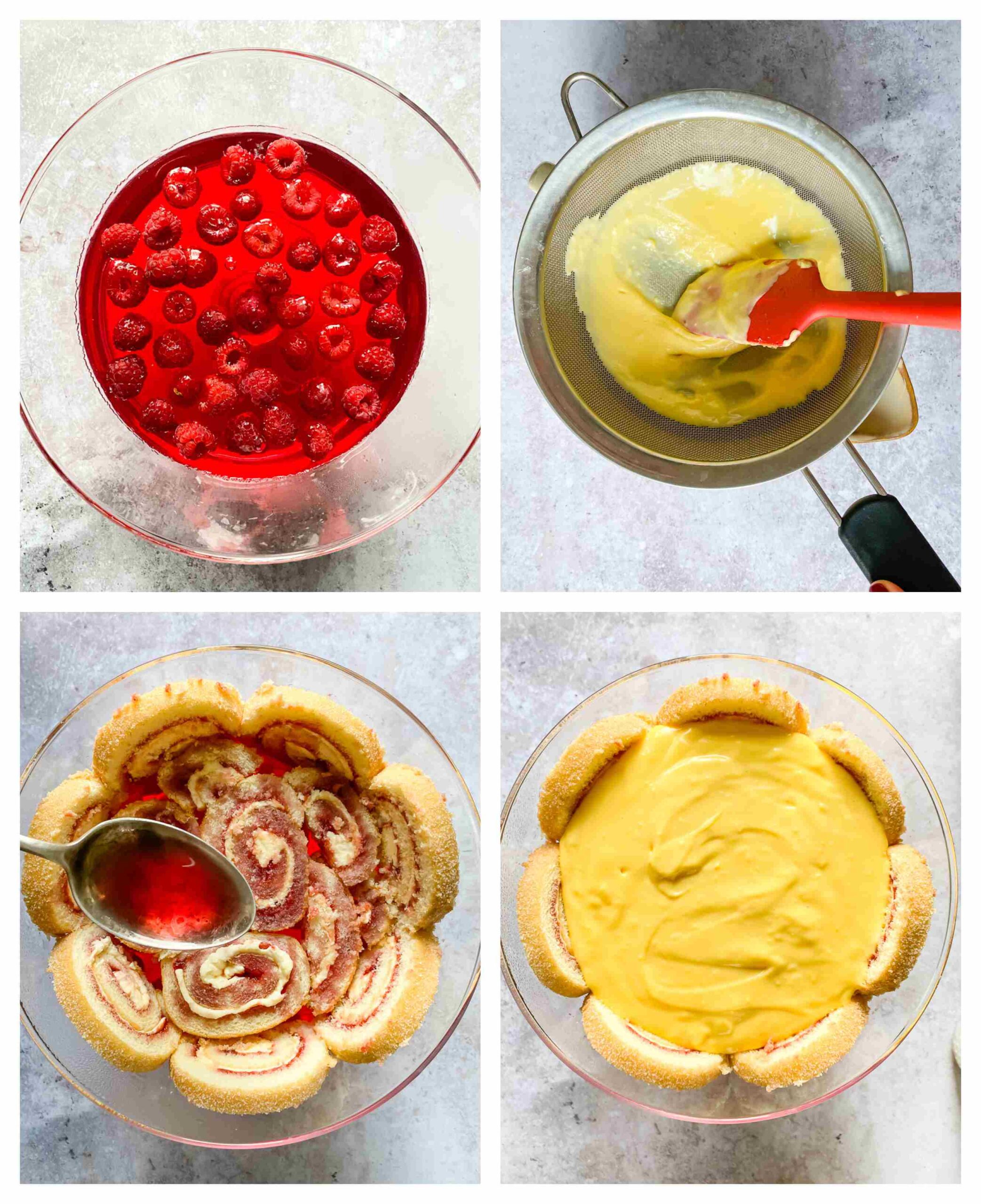 trifle recipe making stages