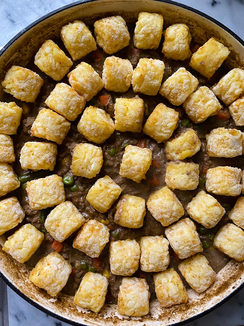 unbaked tater tot casserole