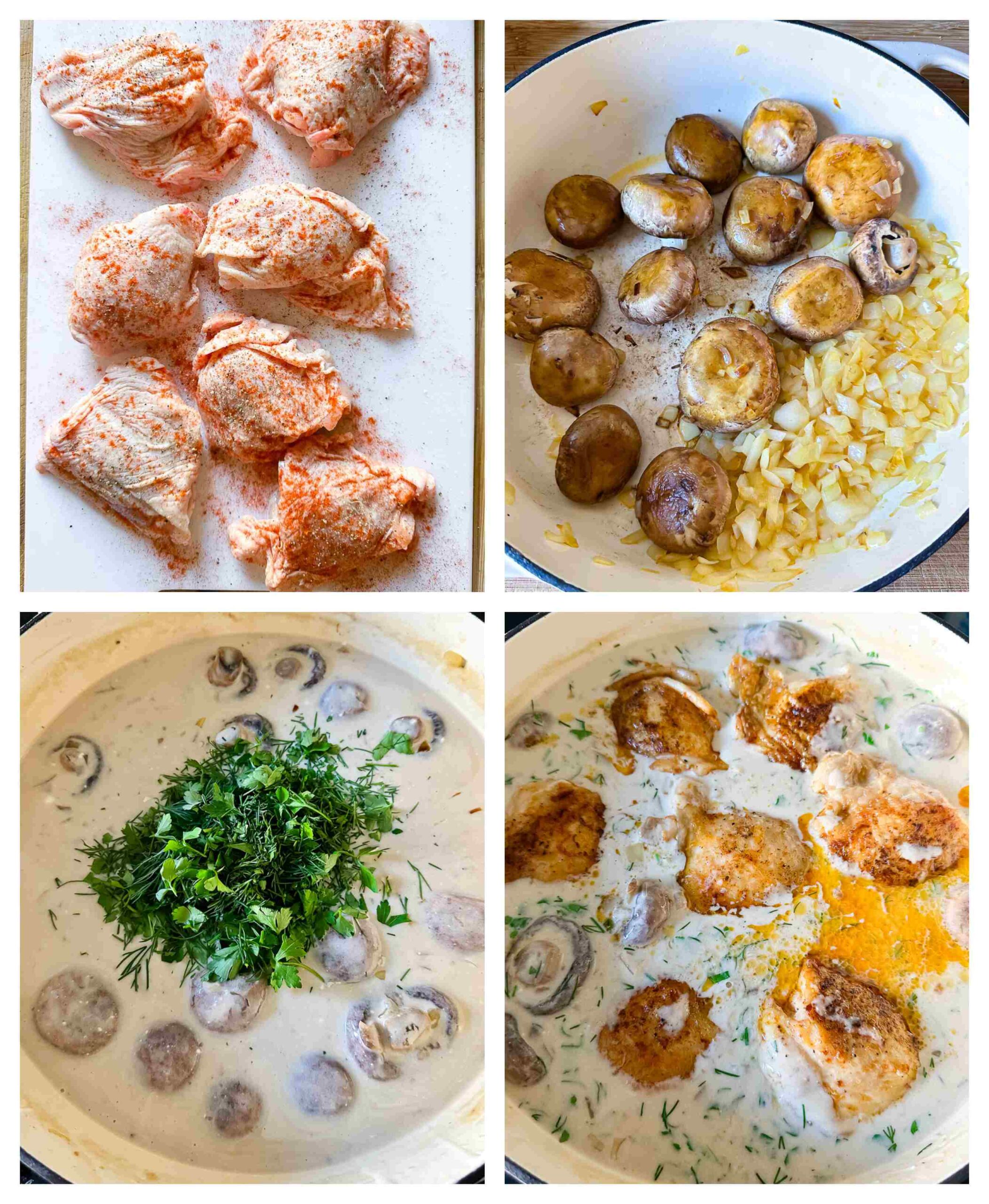 sour cream chicken recipe process images