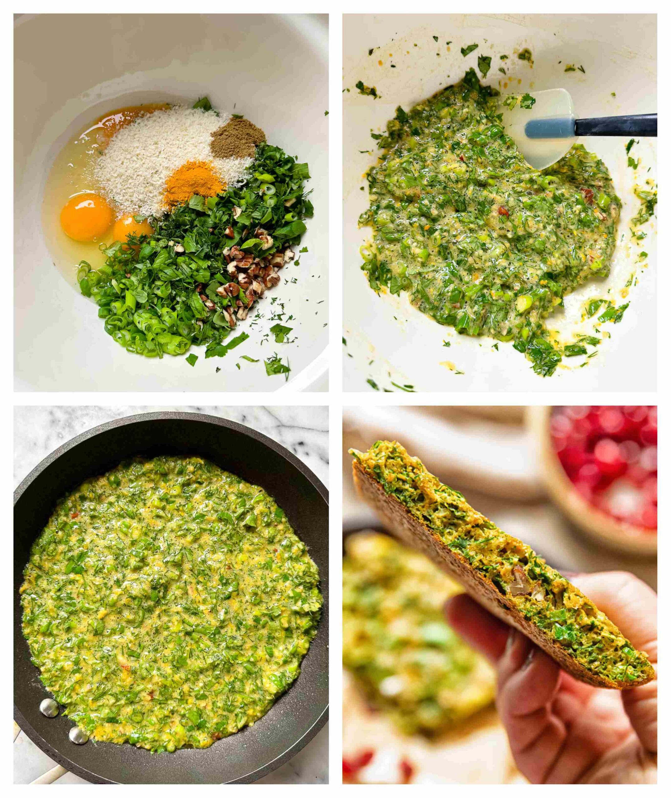 Iranian Herby Frittata Recipe process images