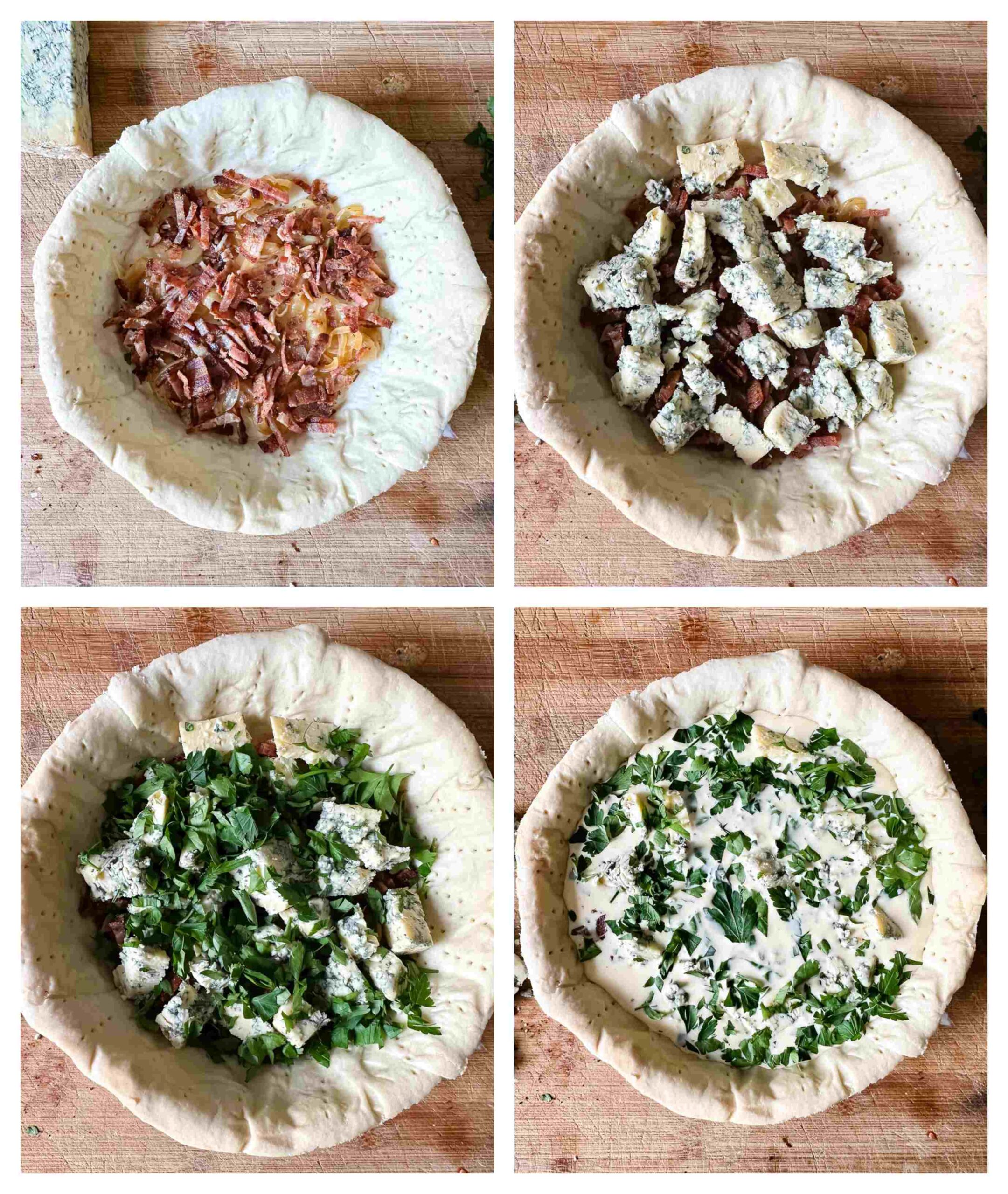 bacon and blue cheese recipe process images