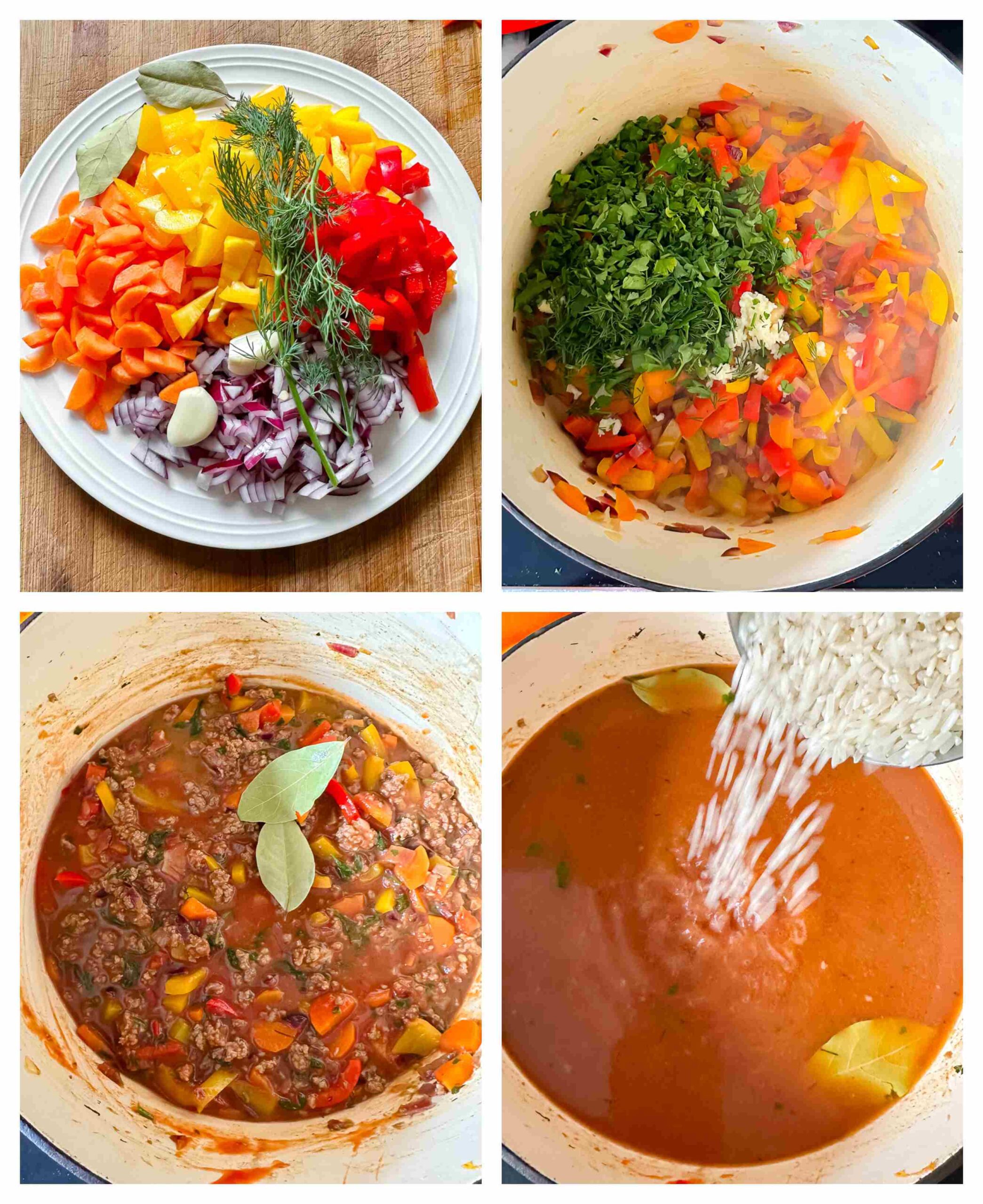 stuffed pepper soup recipe process images