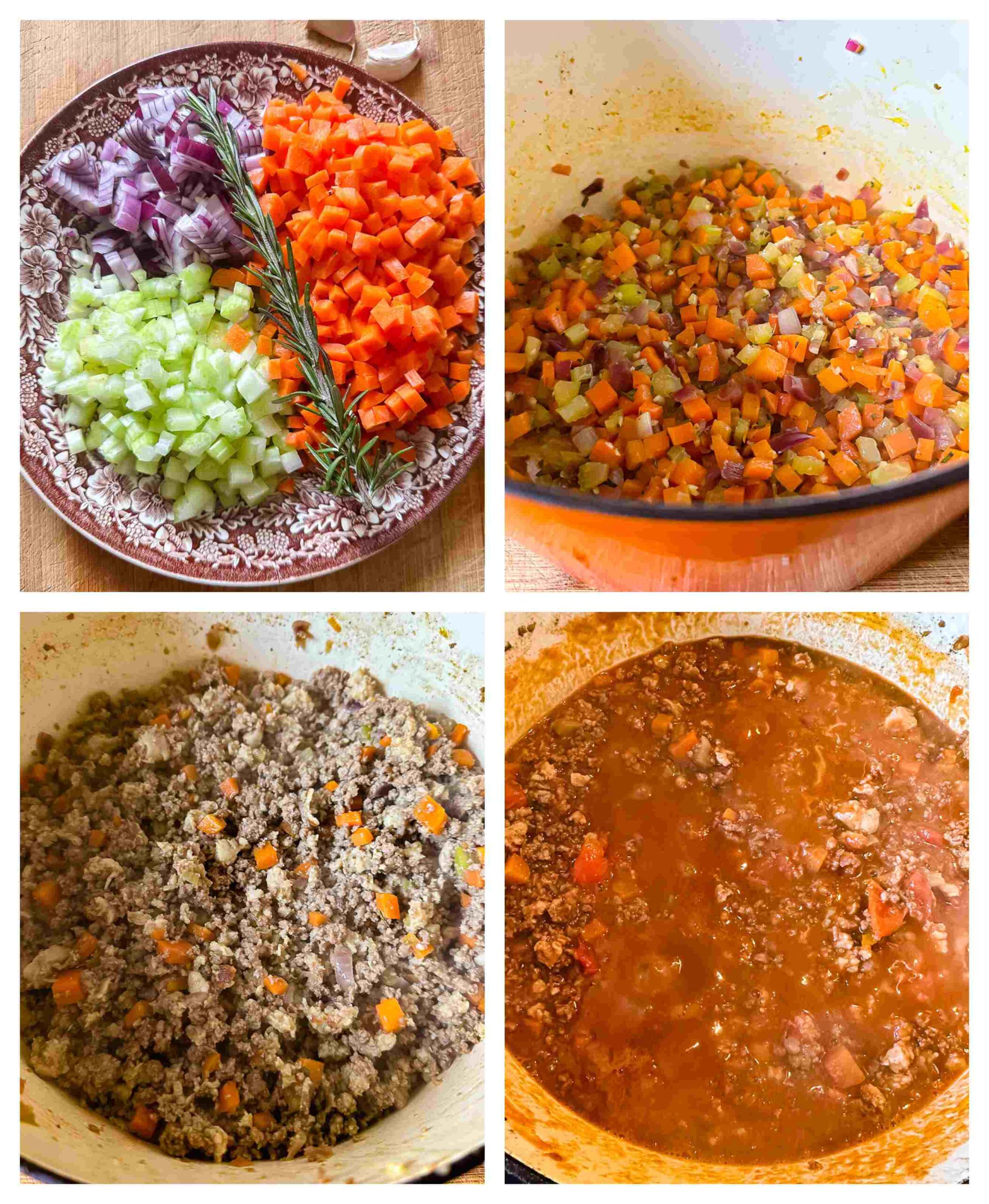 meat sauce recipe process images