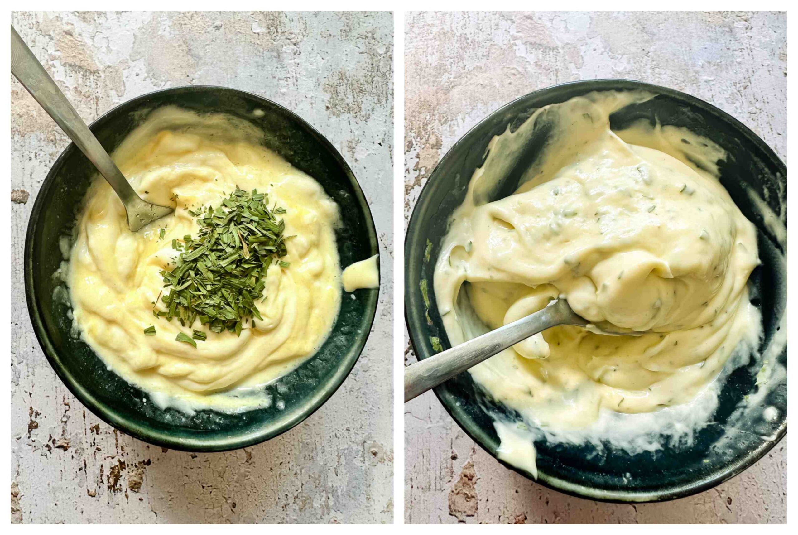 tarragon mayonnaise dressing in a bowl