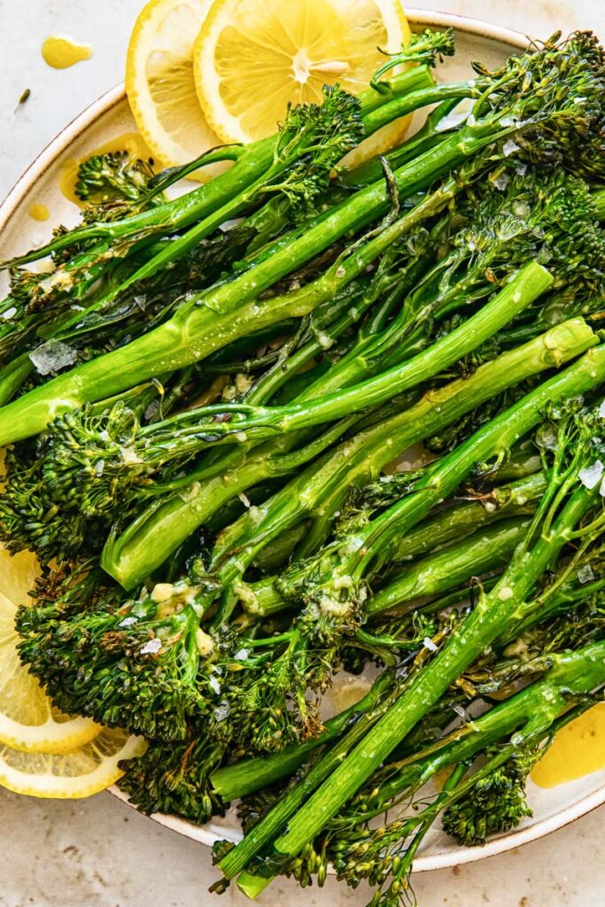 Close up of the stems on a plate