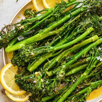 Plate of tenderstem broccoli