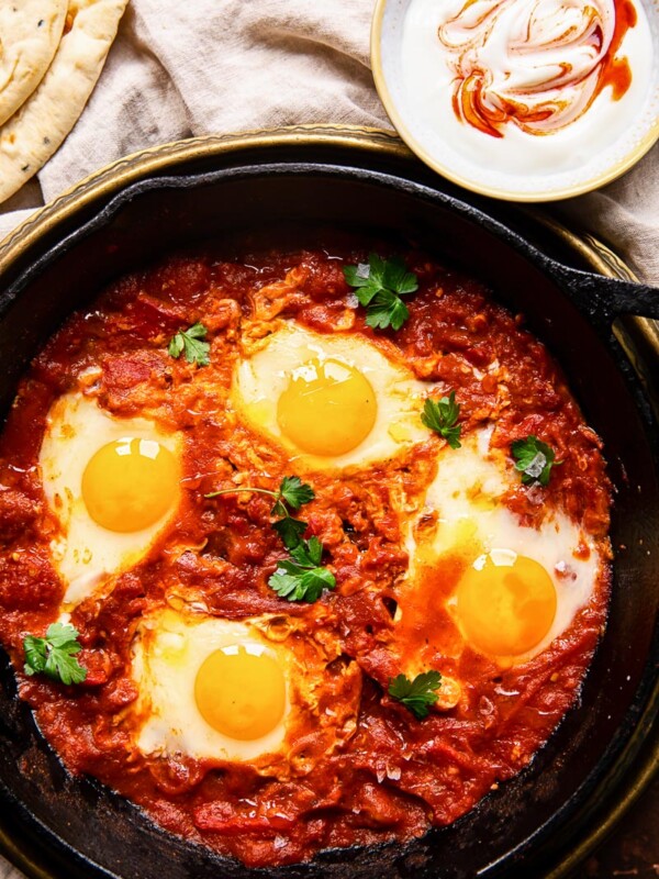 Top down of finished shakshuka