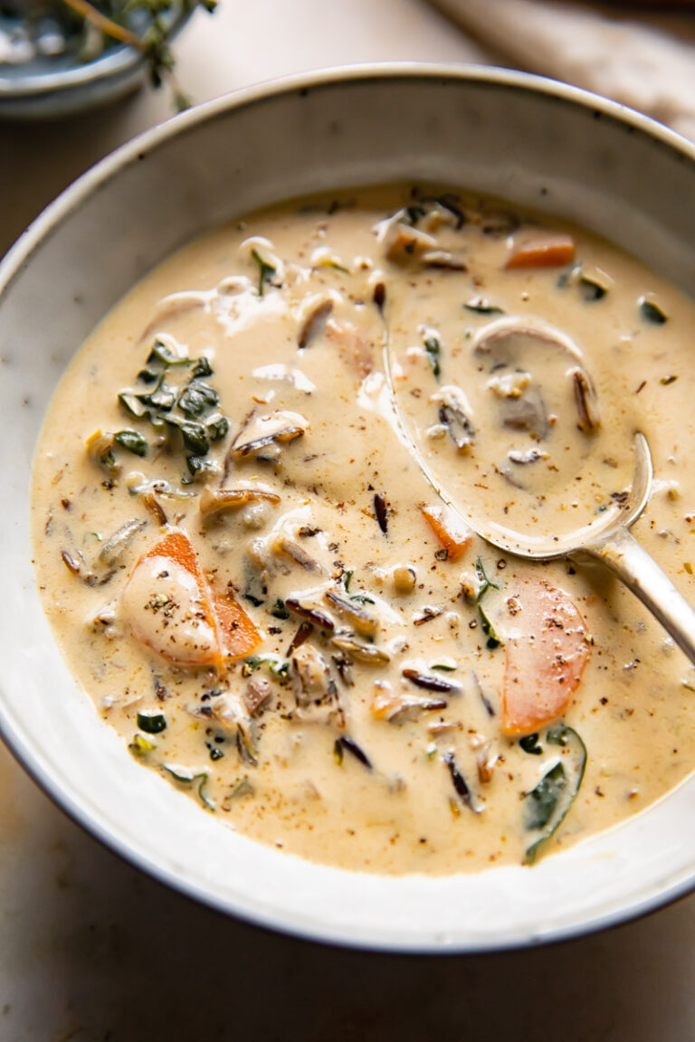 Creamy Wild Rice and Mushroom Soup - Vikalinka