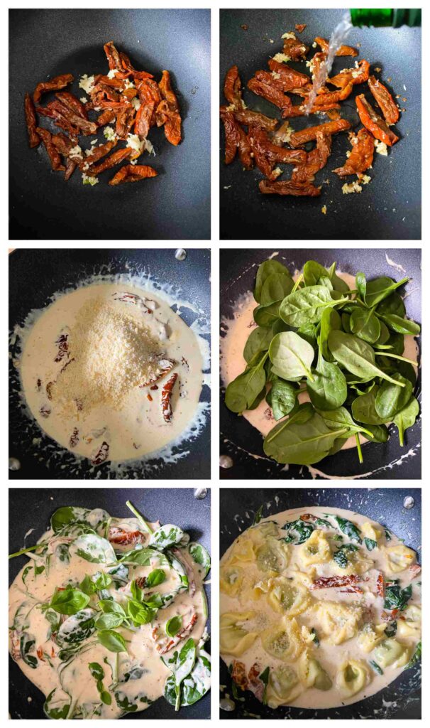 six process shots showing how the progression of using ingredients