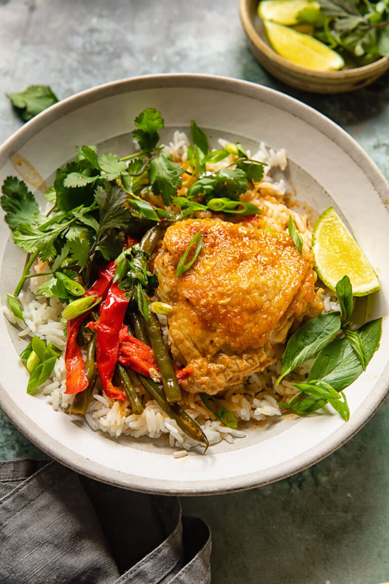 Braised Coconut Curry Chicken Thighs - Vikalinka