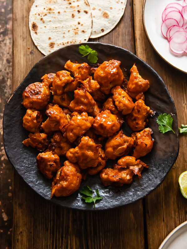 Buffalo cauliflower on a plate