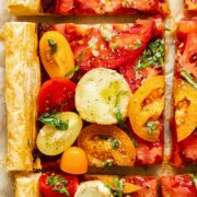 Cut pieces of the puff pastry tomato tart