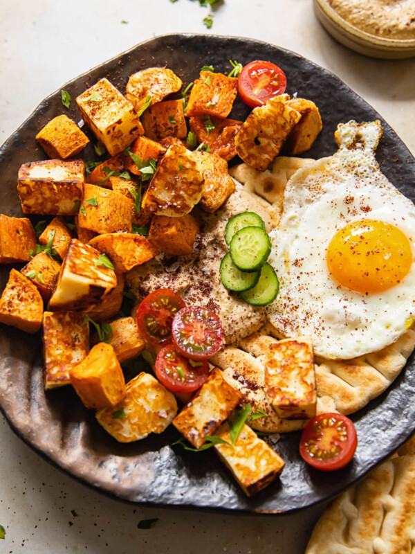 Plate of sweet potato breakfast hash
