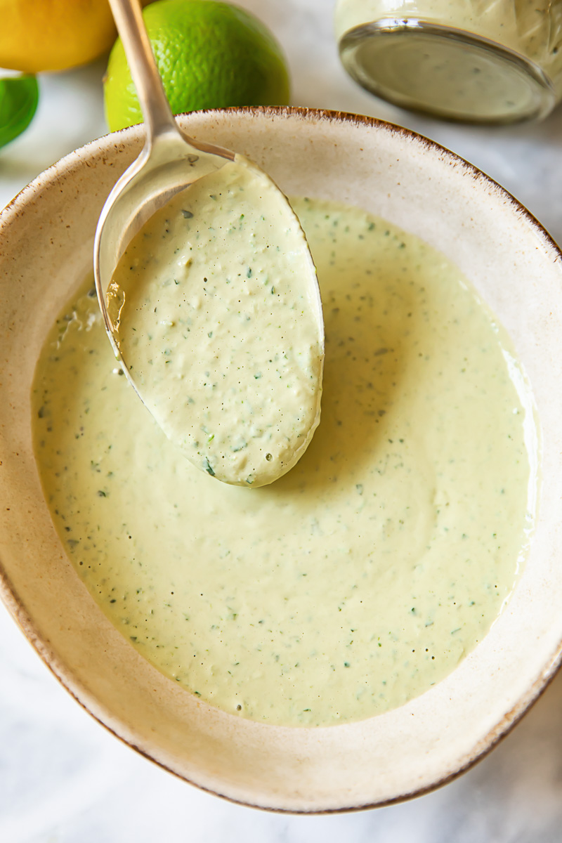 Tahini Green Goddess Salad Dressing - Vikalinka