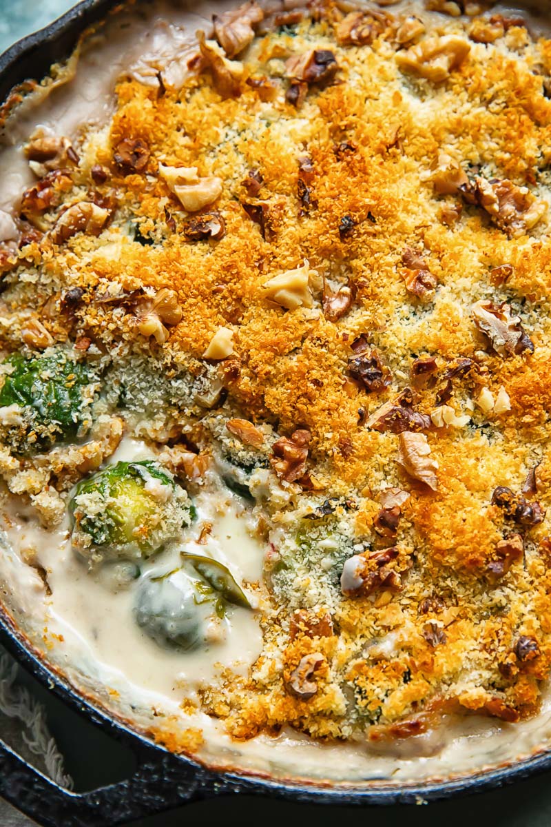 Brussels Sprouts Gratin with Breadcrumbs