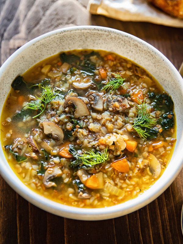 bowl of soup on wooden table
