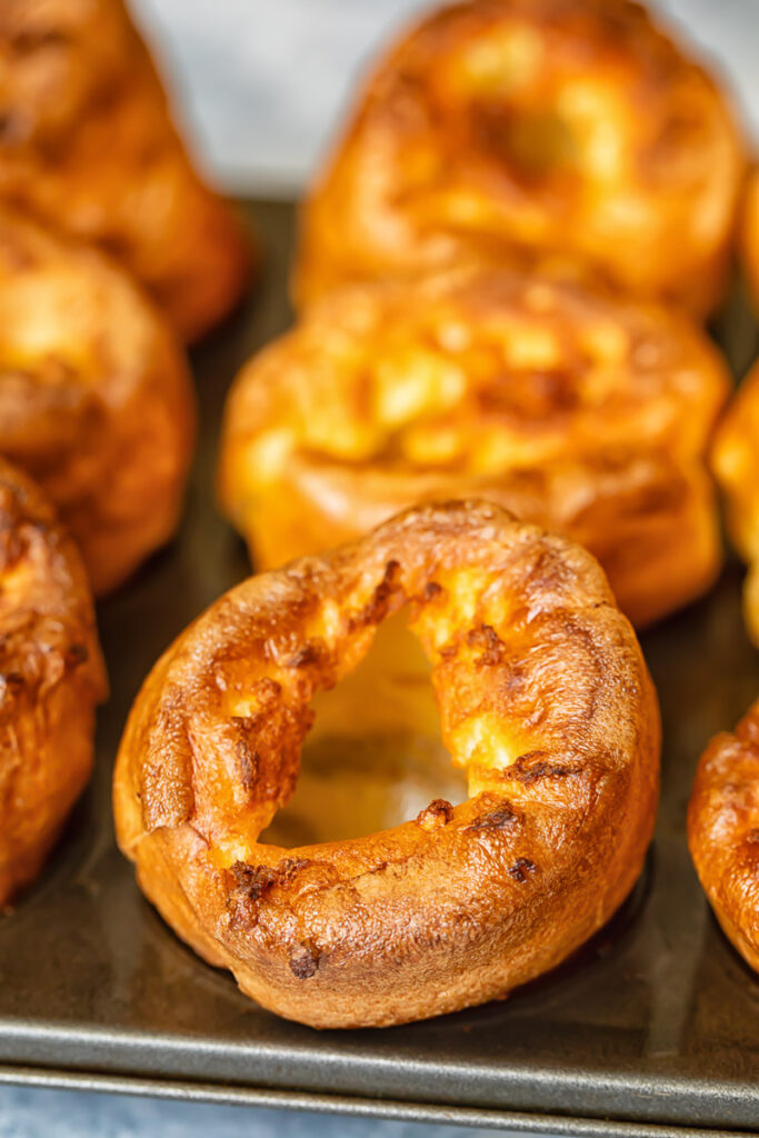 Close up shot of a Yorkshire pudding