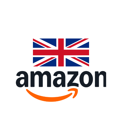 Amazon logo with UK flag