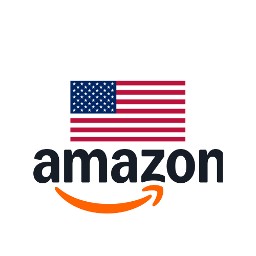 Amazon logo with US flag
