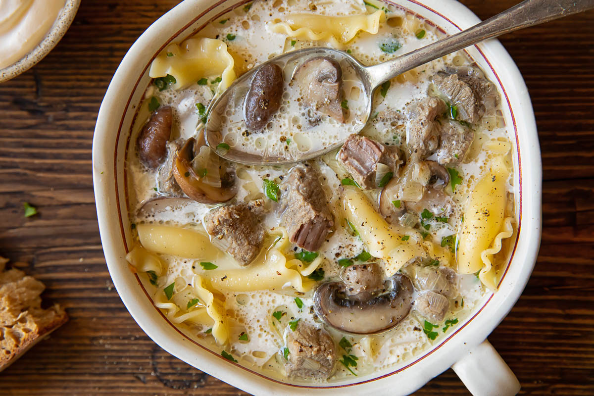 Beef Stroganoff Soup - Vikalinka